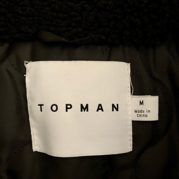 Top Man Black Teddy Fleece Jacket - Picture 12 of 14